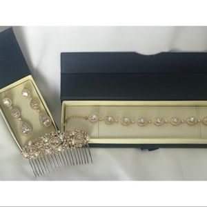 Gold Crystal Formal Jewelry Set